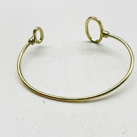 Skinny Cuff Bracelets Lot of 3 Gold Tone Rhinestone Accents Classic Career Gift - Picture 9 of 14